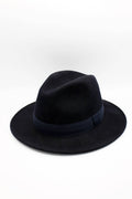Chapeau Fedora en laine Waterproof Crushable avec ruban: Marine / 58