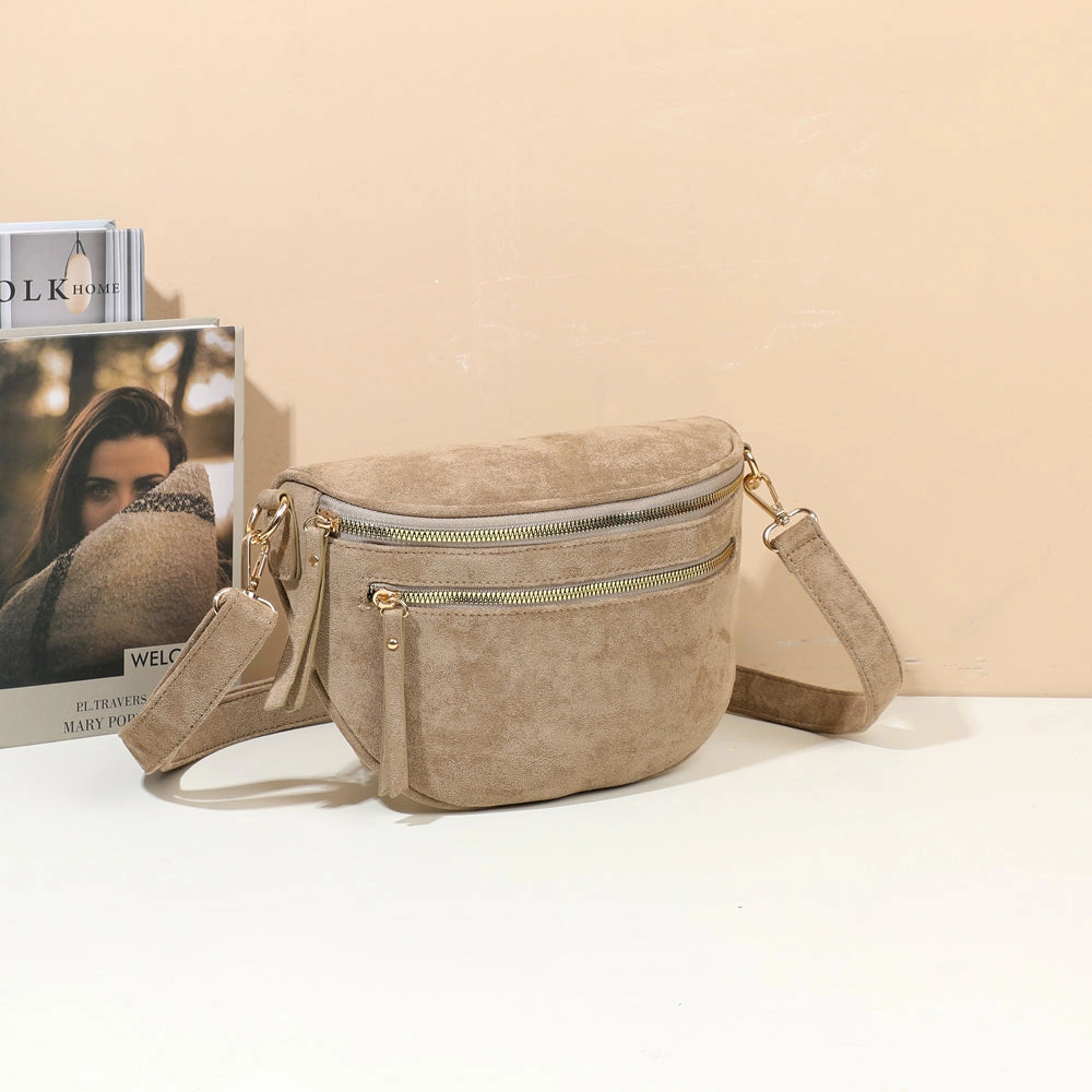 Banane taupe suédine