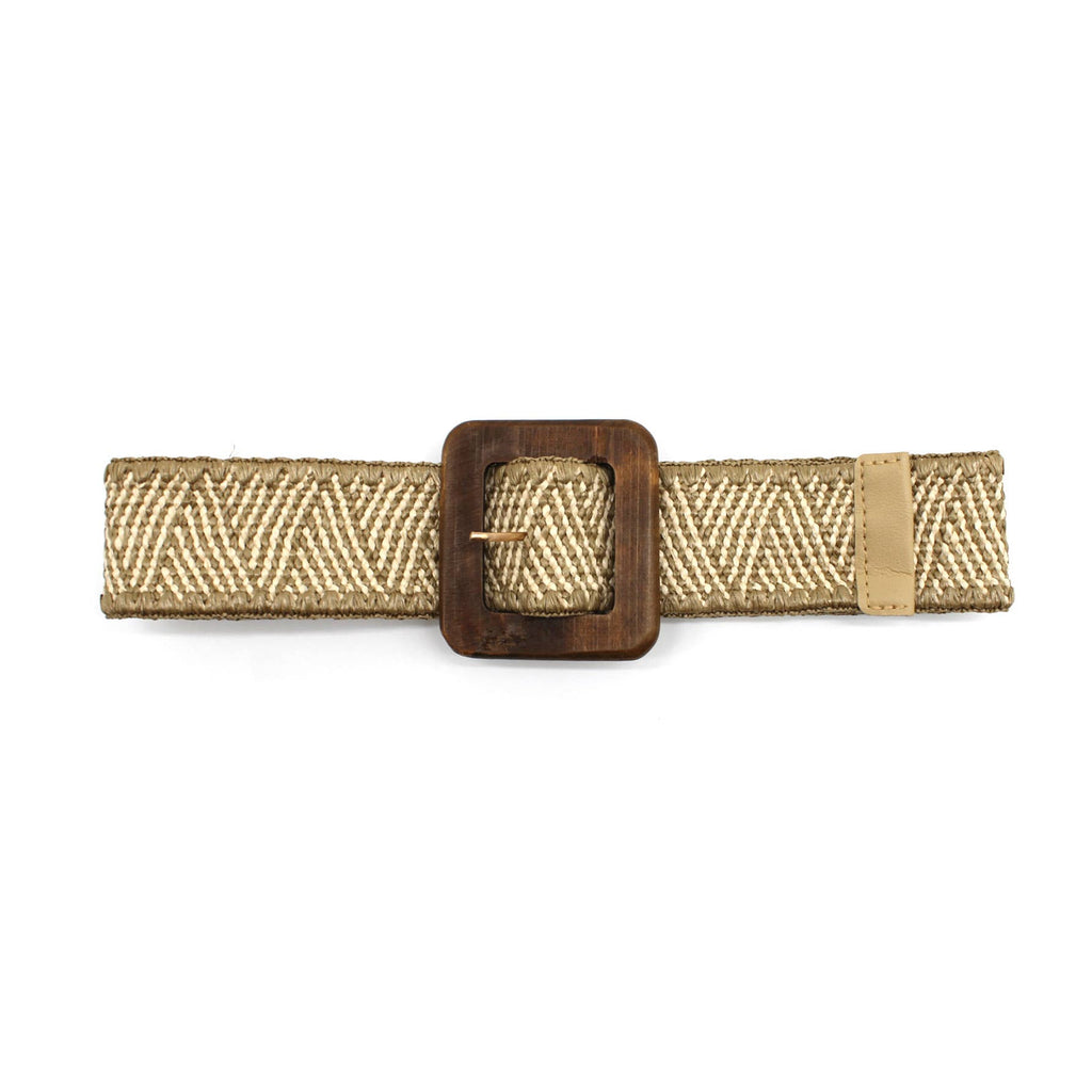 Ceinture Élastique à Boucle Rectangulaire: Kaki