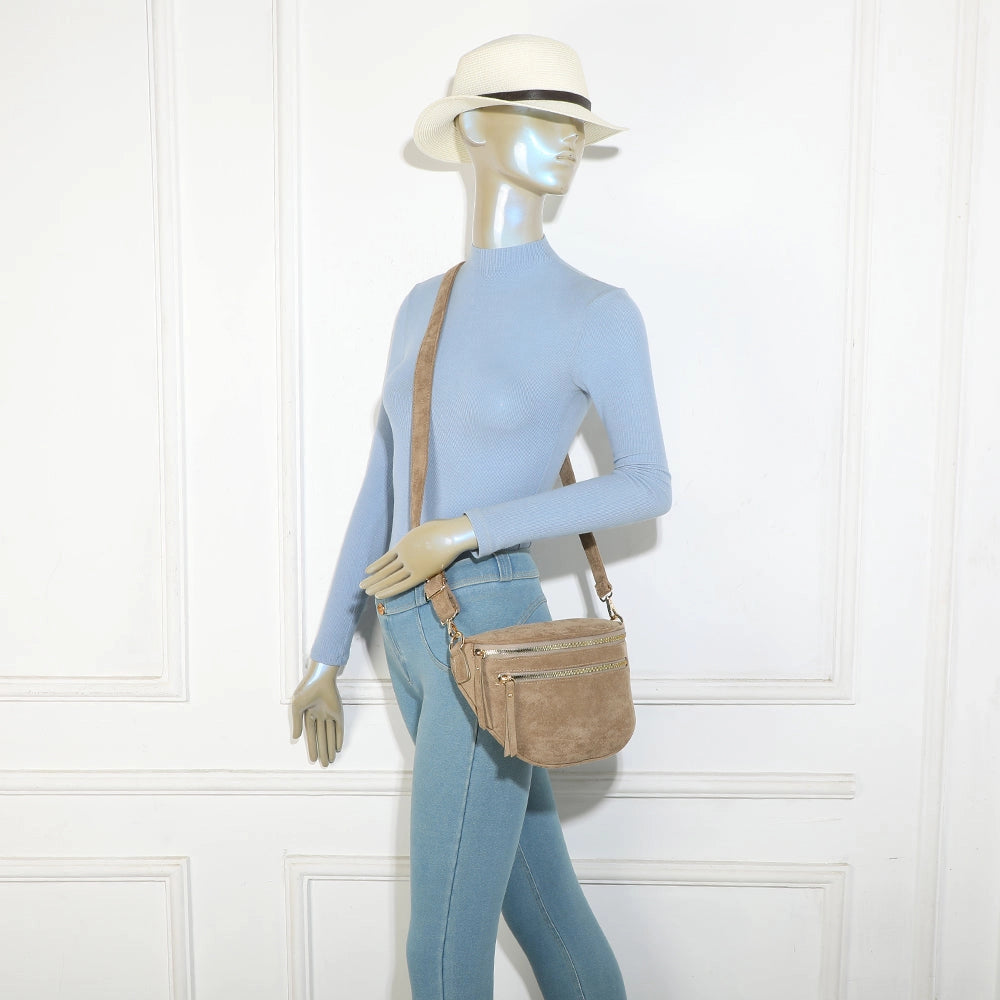 Banane taupe suédine