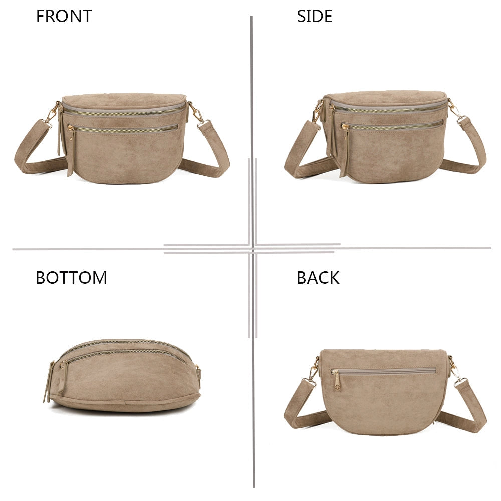 Banane taupe suédine