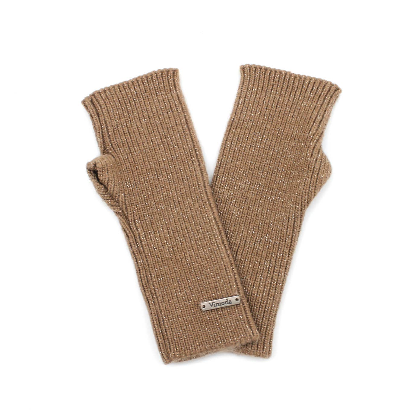 Mitaines en maille côtelée: Camel