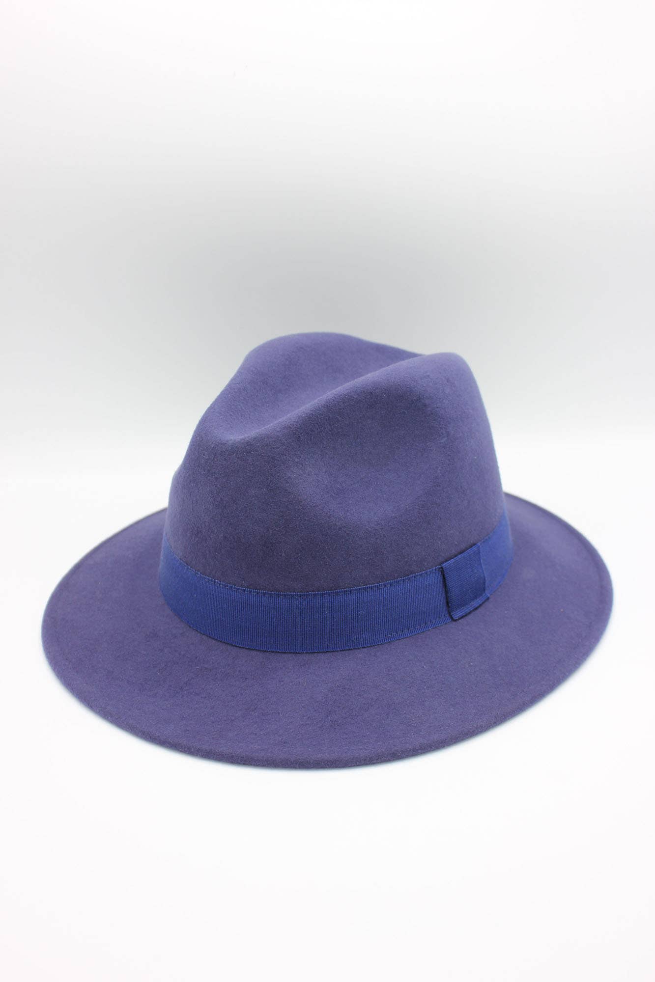 Chapeau Fedora en laine Waterproof Crushable avec ruban: Marine / 58